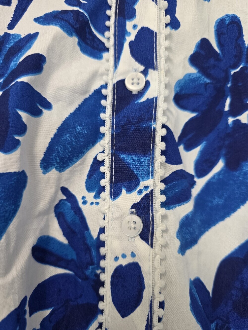 Womens Mini Floral Blue Shirt Dress Size 2X Fit An Flare Tropical Homecoming - Picture 6 of 10
